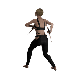 Woman Wielding 2 Push Blades v2.0 3d model