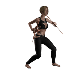 Woman Wielding 2 Push Blades v2.0 3d model