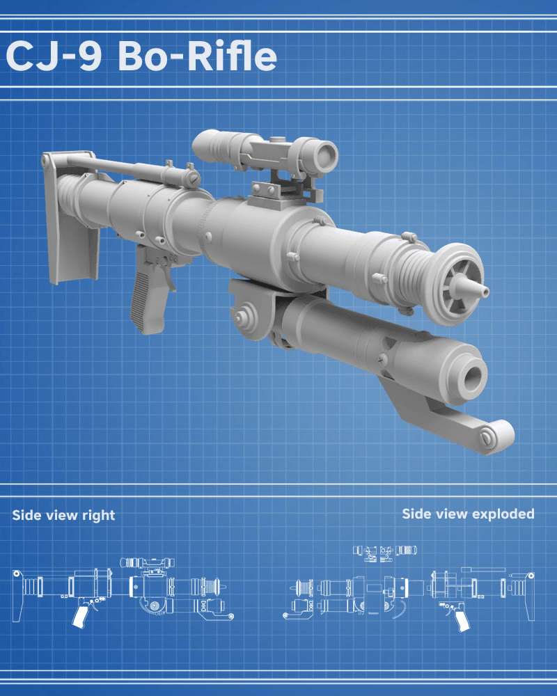 CJ-9 Electrified Bo-Rifle - Star Wars 3d model