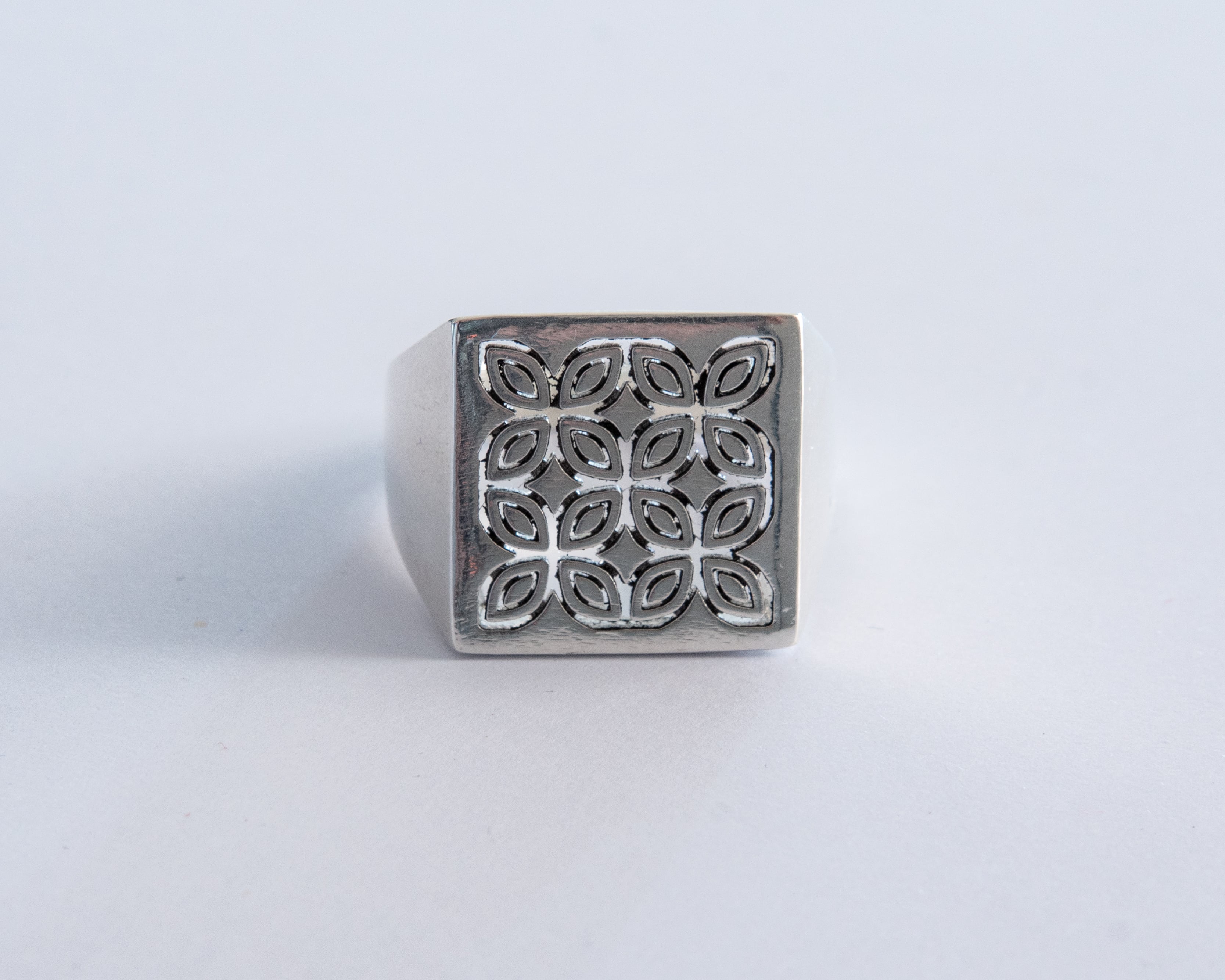Kawung Square Signet Filigree Ring 3d model