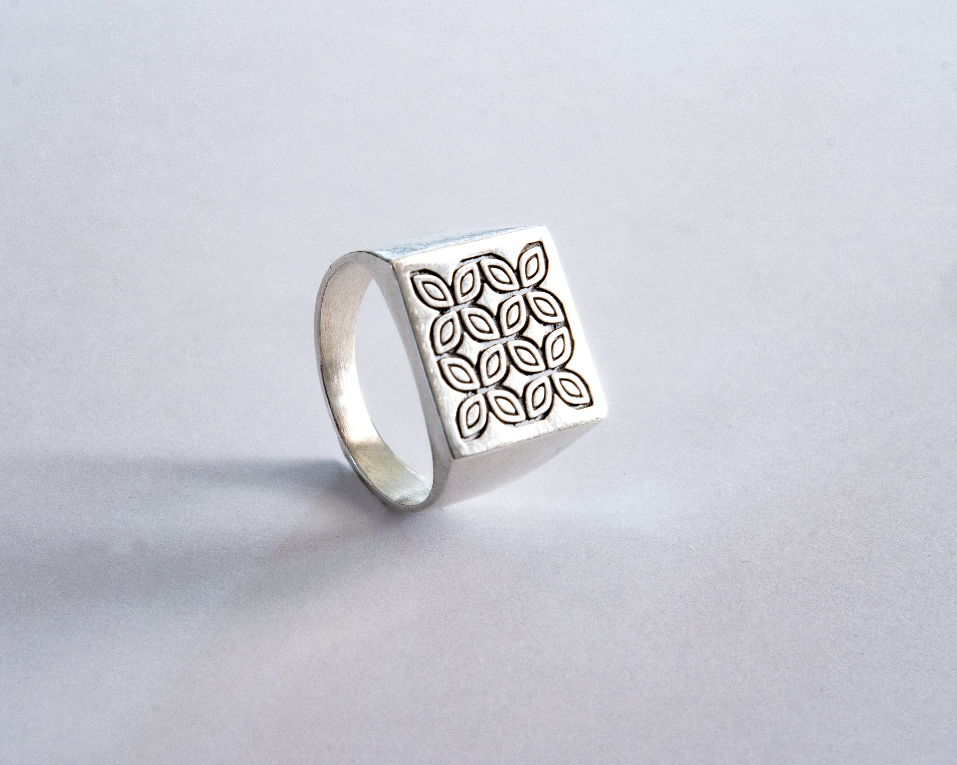 Kawung Square Signet Filigree Ring 3d model