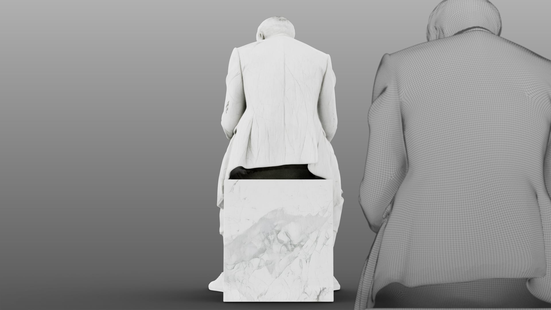 Marble sculpture Sitting Man 3d model