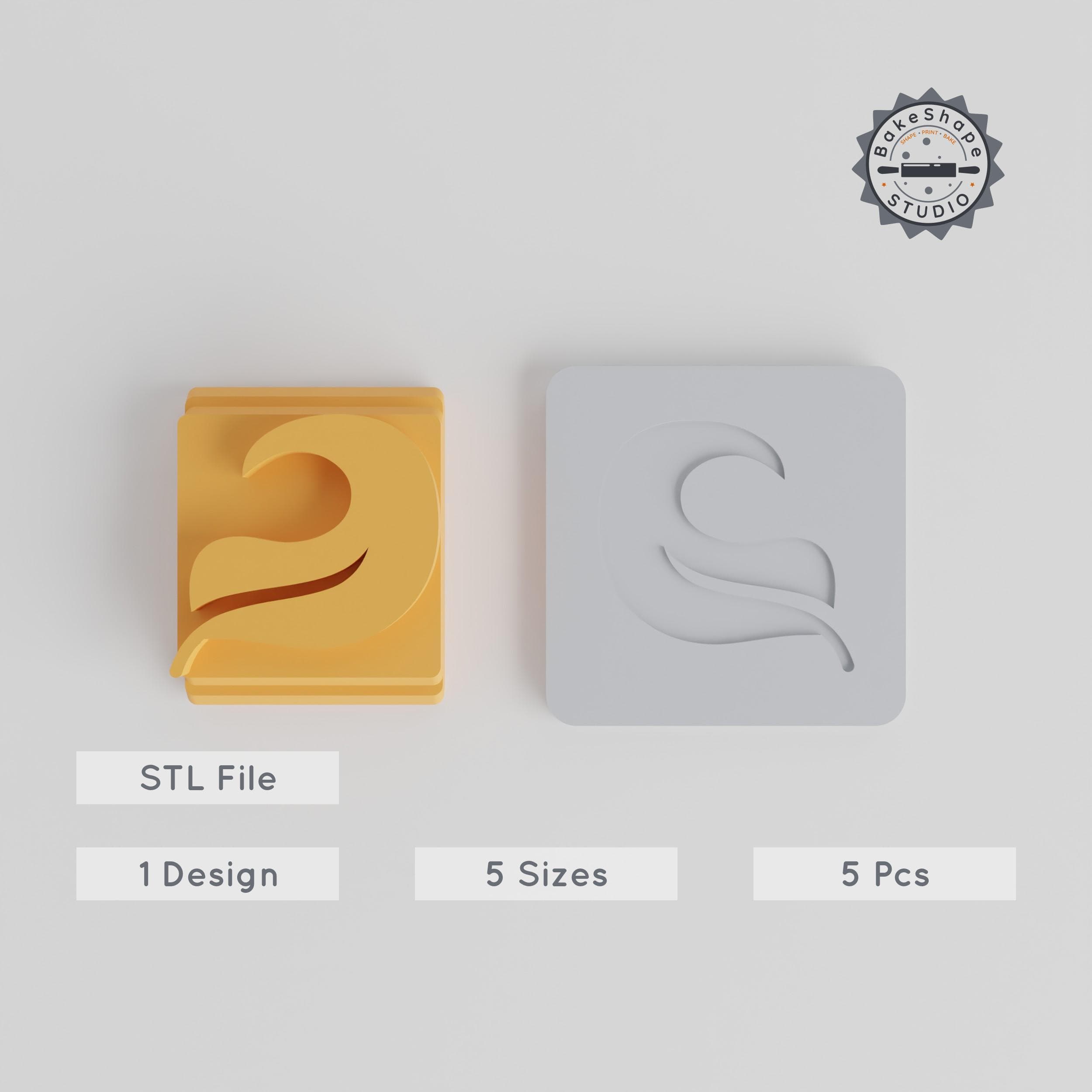 Leaf Stamp Tile Set, 5 Motif Sizes for Clay, Cookie & Fondant, Nature Foliage & Garden Leaf Design PRODUCT_5096 3d model