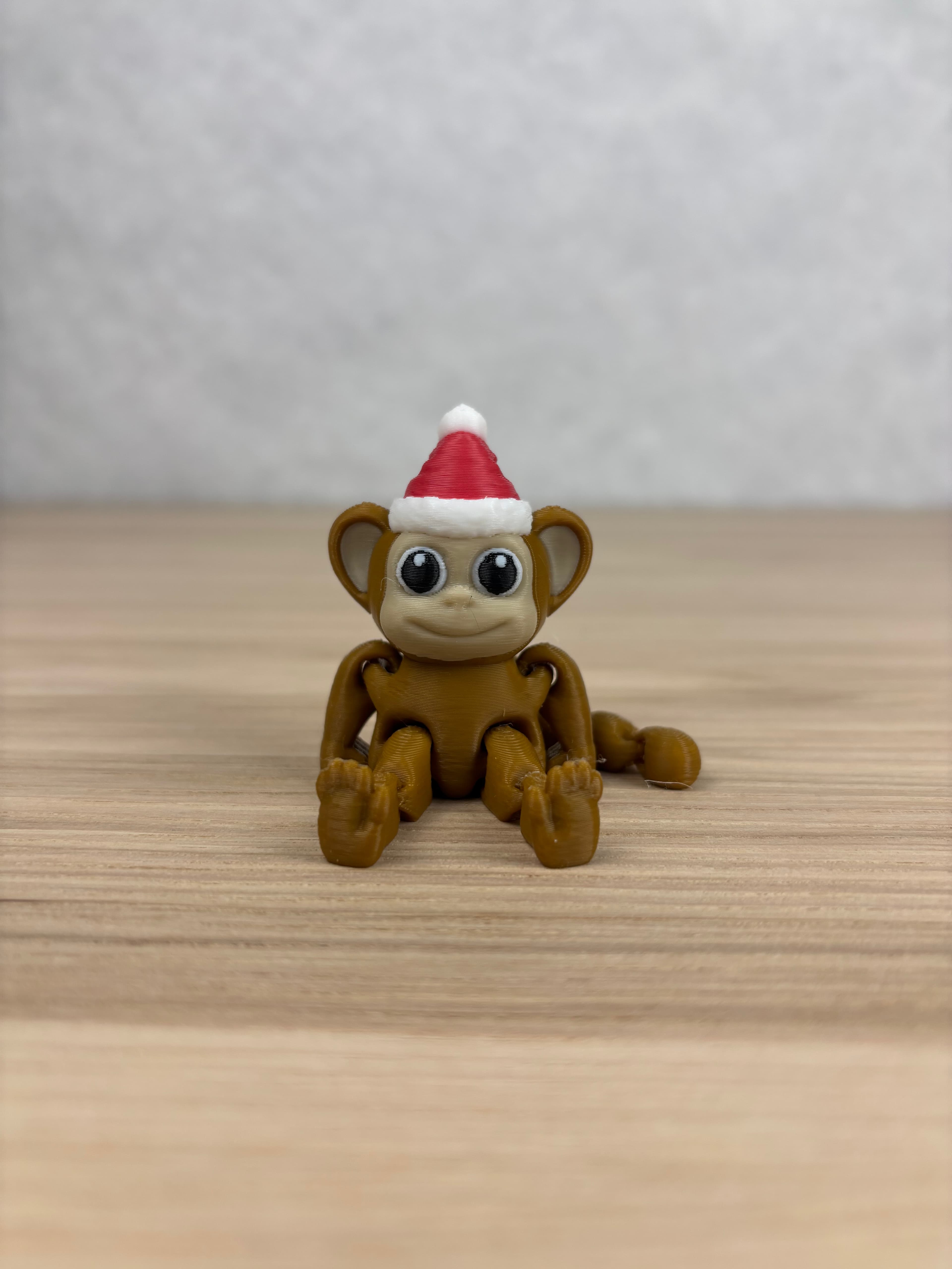 Monkey with Christmas Hat 3d model