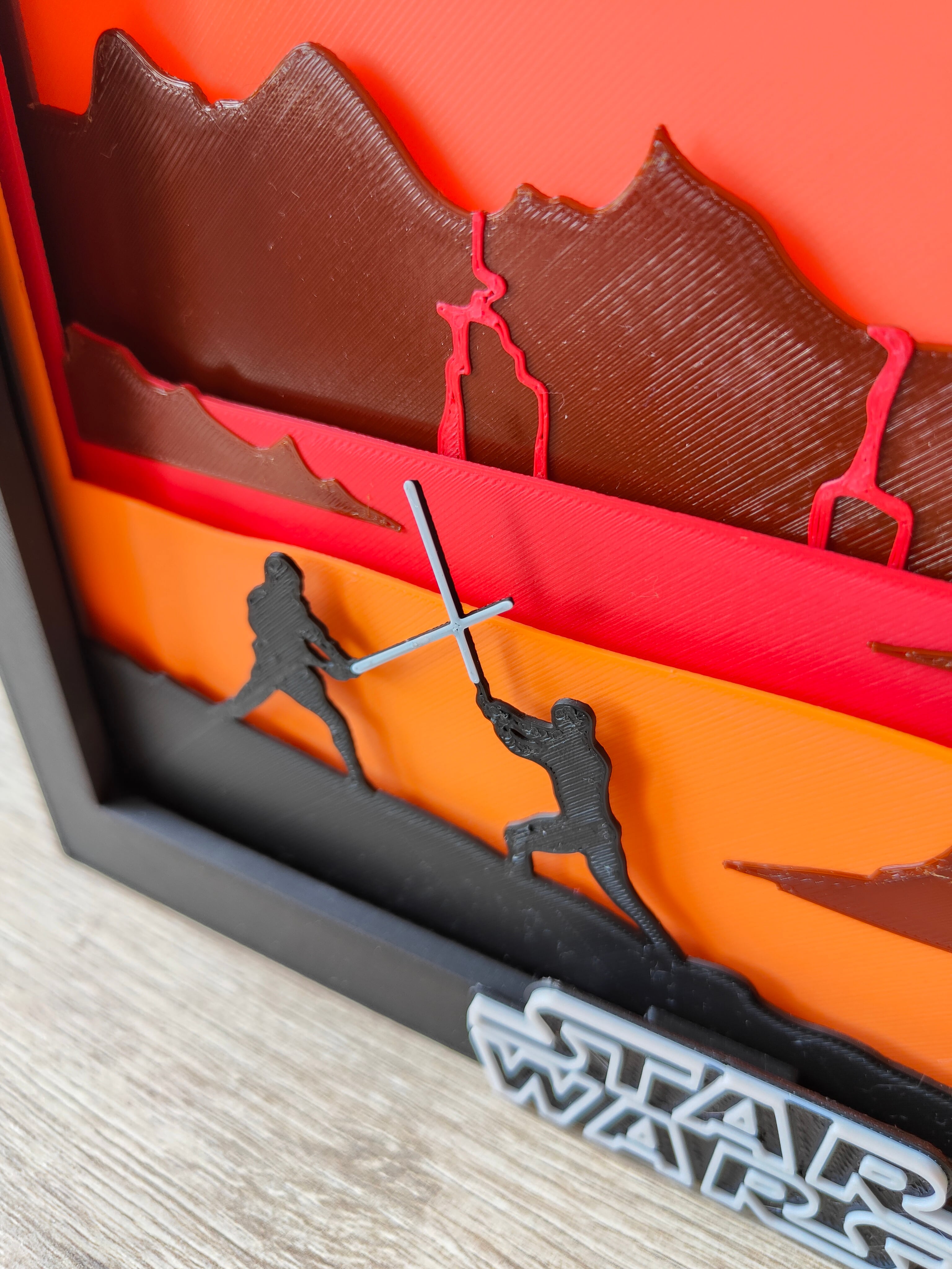 Star Wars Duel On Mustafar Shadow Box 3d model