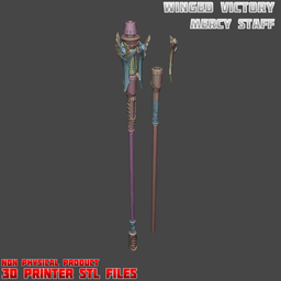 Sci-fi Mercy Winged Victory Cosplay Staff Overwatch 3d model