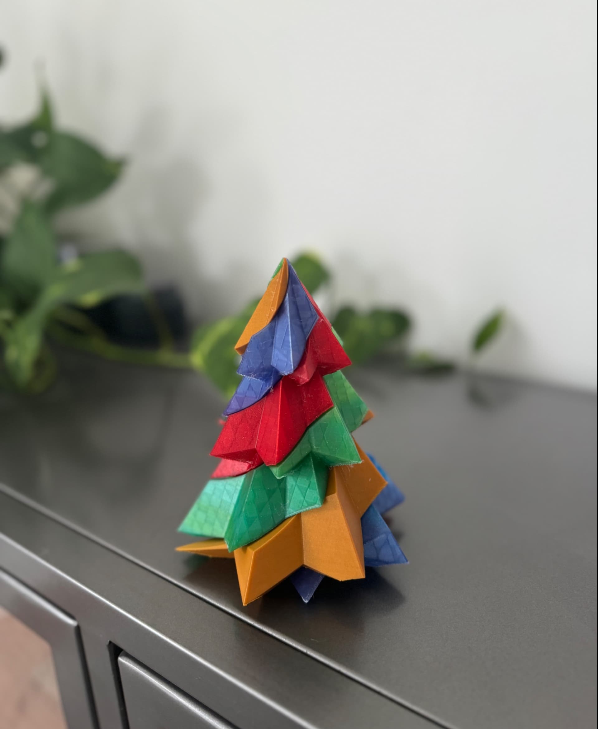 Bugman’s four piece Christmas tree, printed in ProtoPasta filament on a Bambu Lab P1P