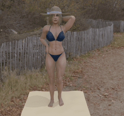 Beautiful Woman at the Beach v2 3d model