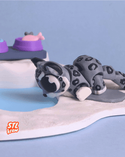 Cute articulated snow leopard - Snowii 3d model