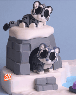 Cute articulated snow leopard - Snowii 3d model