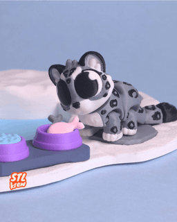 Cute articulated snow leopard - Snowii 3d model