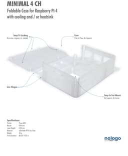 M!N!MAL 4 CH - Raspberry Pi 4 Case 3d model