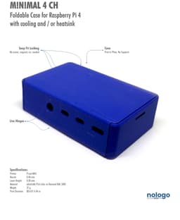 M!N!MAL 4 CH - Raspberry Pi 4 Case 3d model