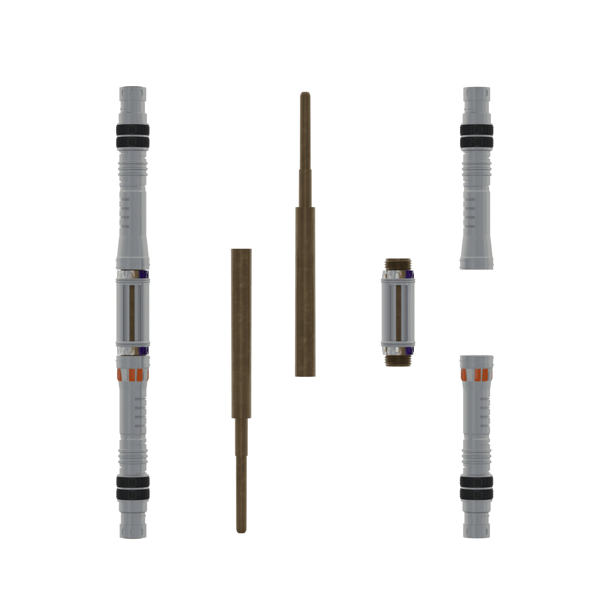 Print in Place Double Lightsaber Concept 1 3d model