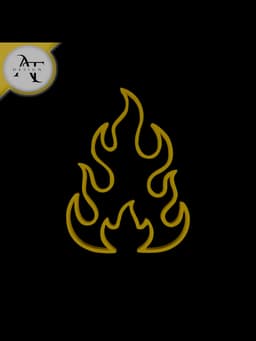 Simple Flame Symbol - 2D Art 3d model