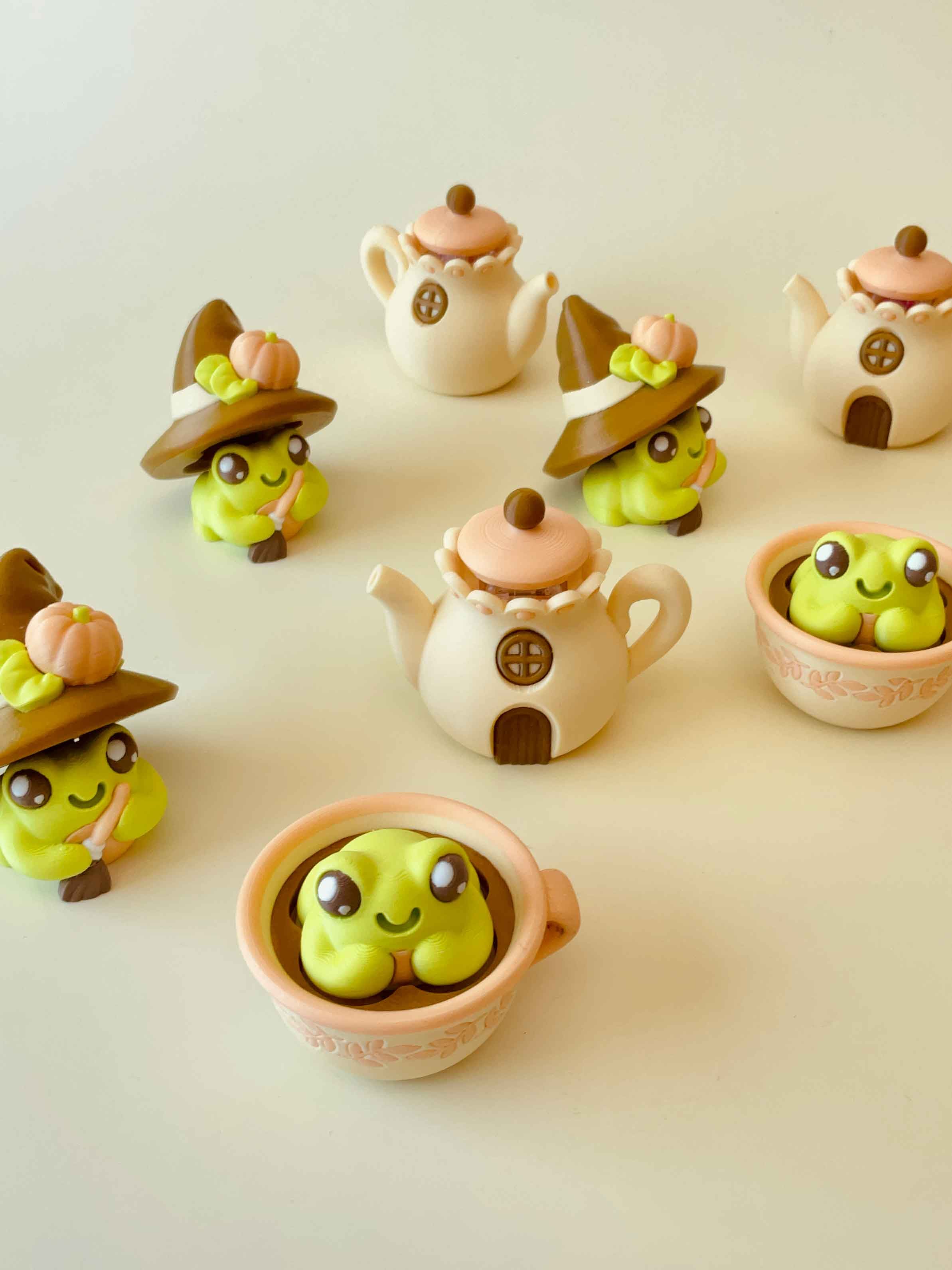 Teacup Frog Clicker Keychain Fidget Toy 3d model