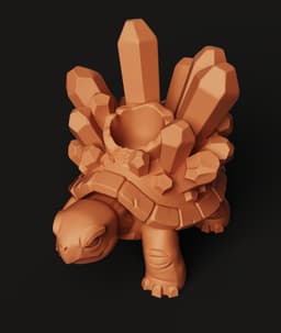 Crystal Turtle Planter | Fantasy Creature Pot | Mythical Animal Statue | Geode Garden Decor 3d model