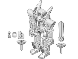 PrintABlok RoboMech Articulated Mech Construction Toy 3d model