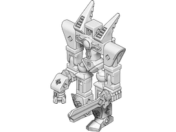 PrintABlok RoboMech Articulated Mech Construction Toy 3d model