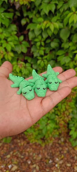 Flexi Sleepy Crocodile - Print in Place 3d model