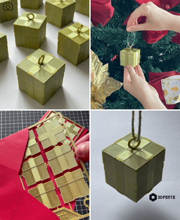 Christmas Present Ornament Kit Card 3d model