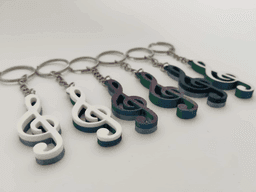 Treble clef keychain 3d model