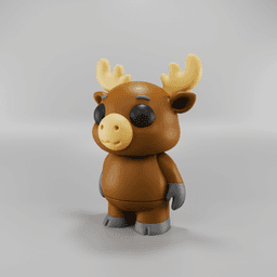 Flexy Moose Figurine + Keychain 3d model