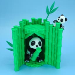 Magnetic Panda + Bamboo Hut 3d model
