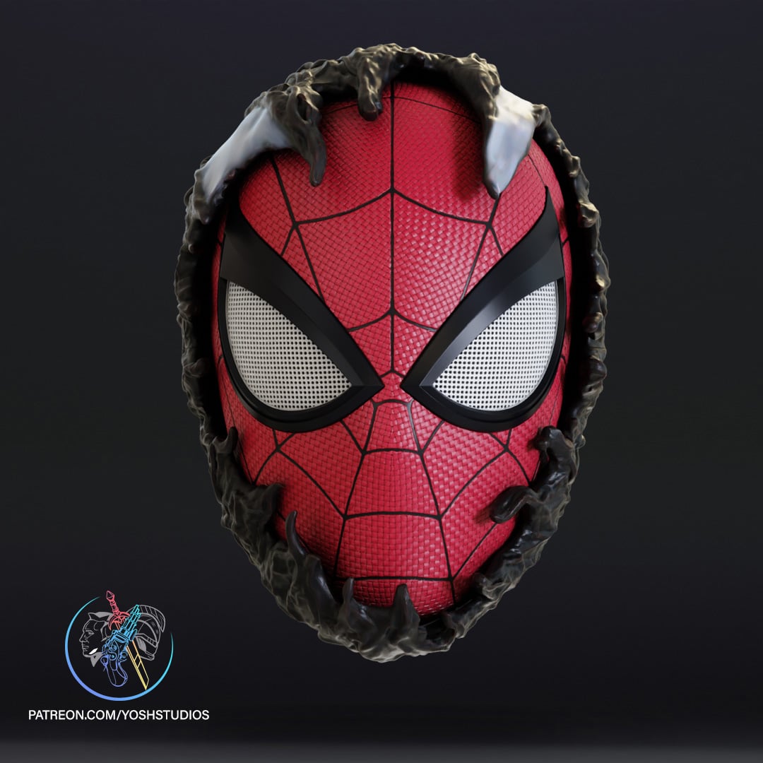 Spiderman Becoming Venom Mask 3d Printer File STL 3d model