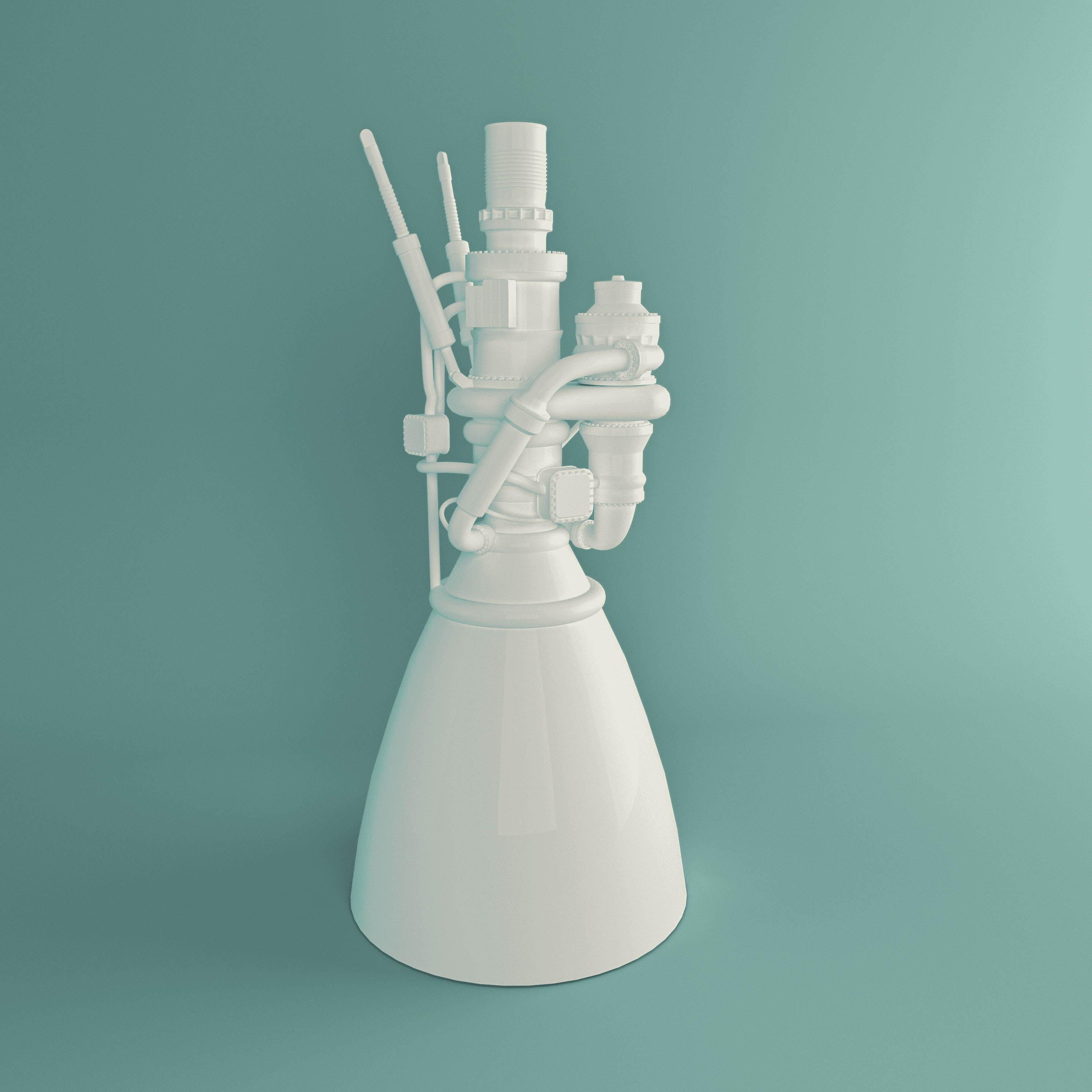 Spacex raptor v2 engine 3d model