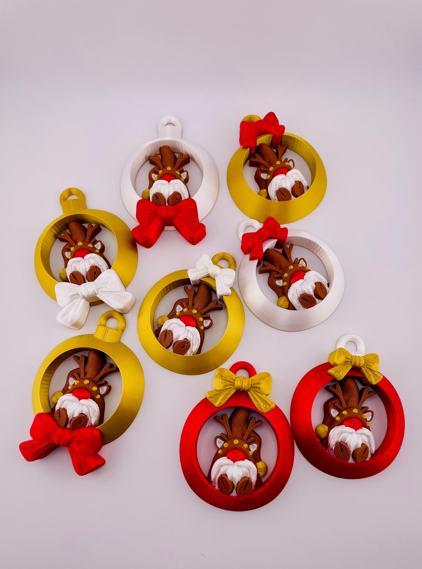 Reindeer Gnome Ornament Set 3d model