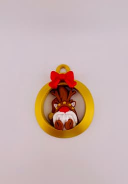 Reindeer Gnome Ornament Set 3d model