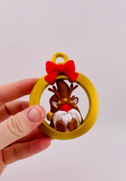 Reindeer Gnome Ornament Set 3d model