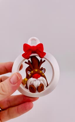 Reindeer Gnome Ornament Set 3d model