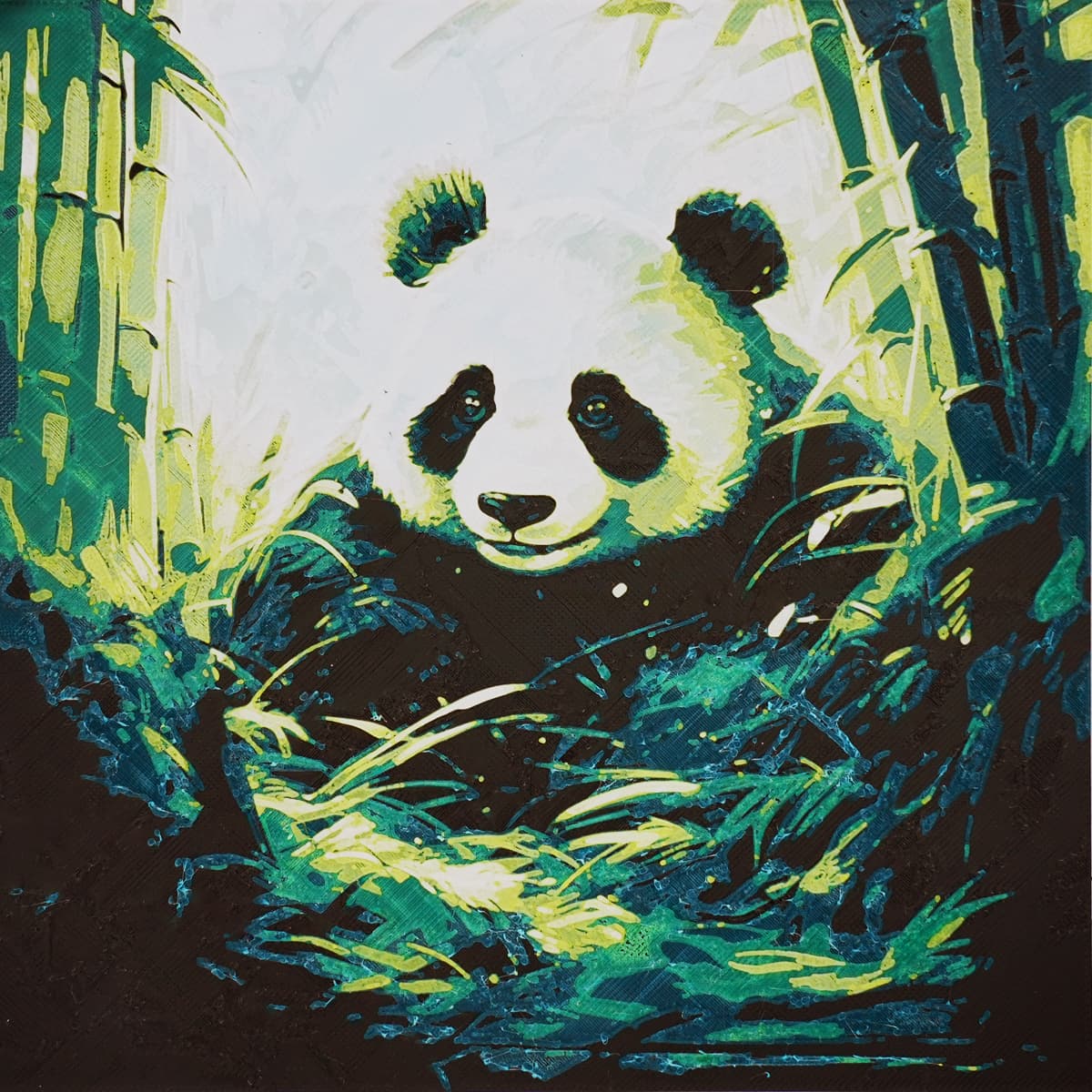 Panda Oil Painting(Hueforge Painting) 3d model