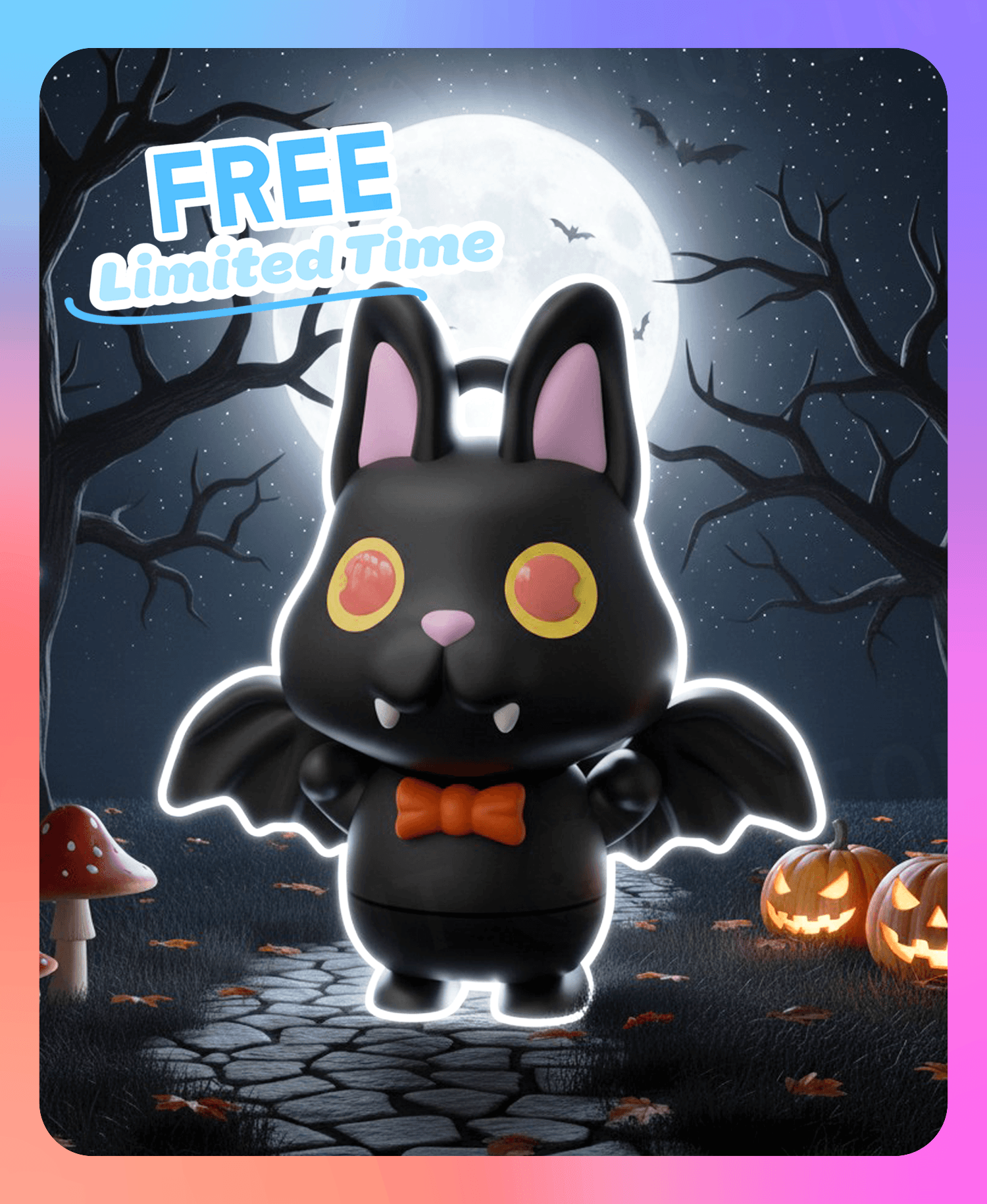 Flexi Bat Keychain (Single Color) 3d model