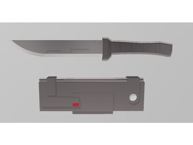 Bad Batch Hunter Knife and Sheath 3d model