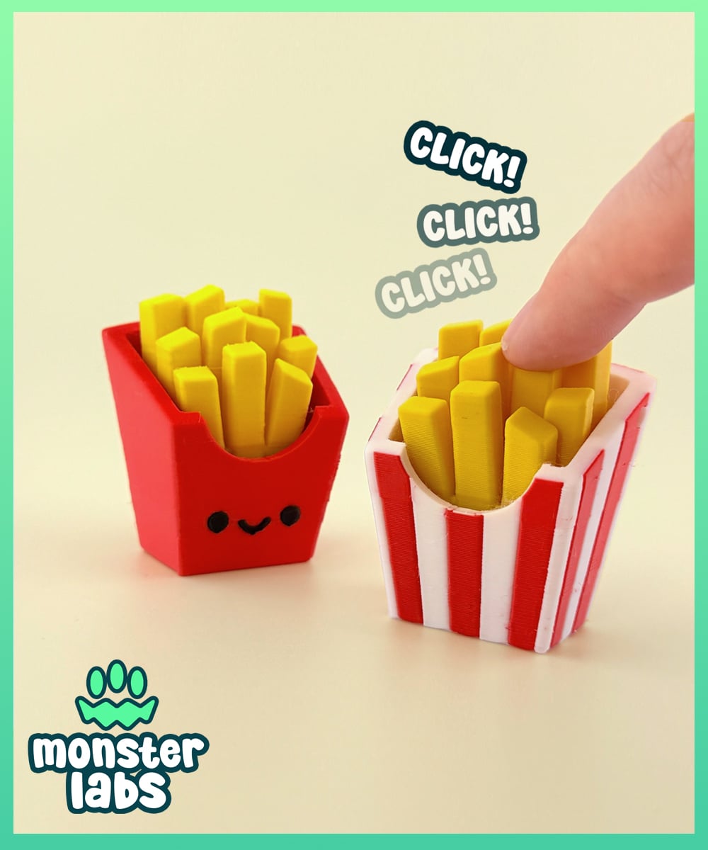 French Fries Fidget Clicker Keychain 3d model