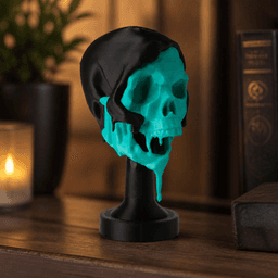 Melting Skull Sculpture - Gothic Horror Decor 3d model