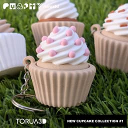 Beaded Cupcake Keychain (Mechanical Switch) 3d model
