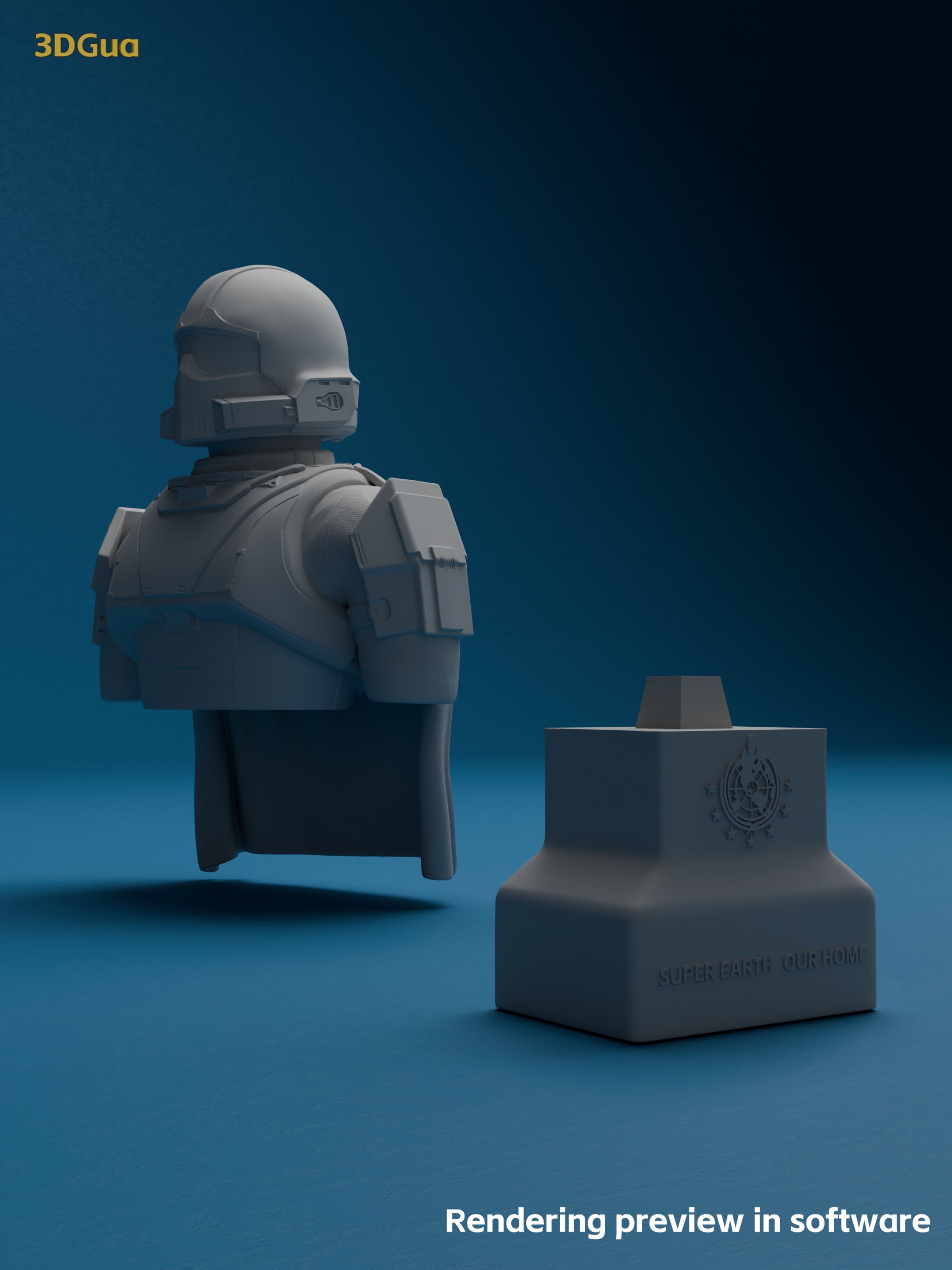 HELLDIVERS 2-FANART BUST 3d model