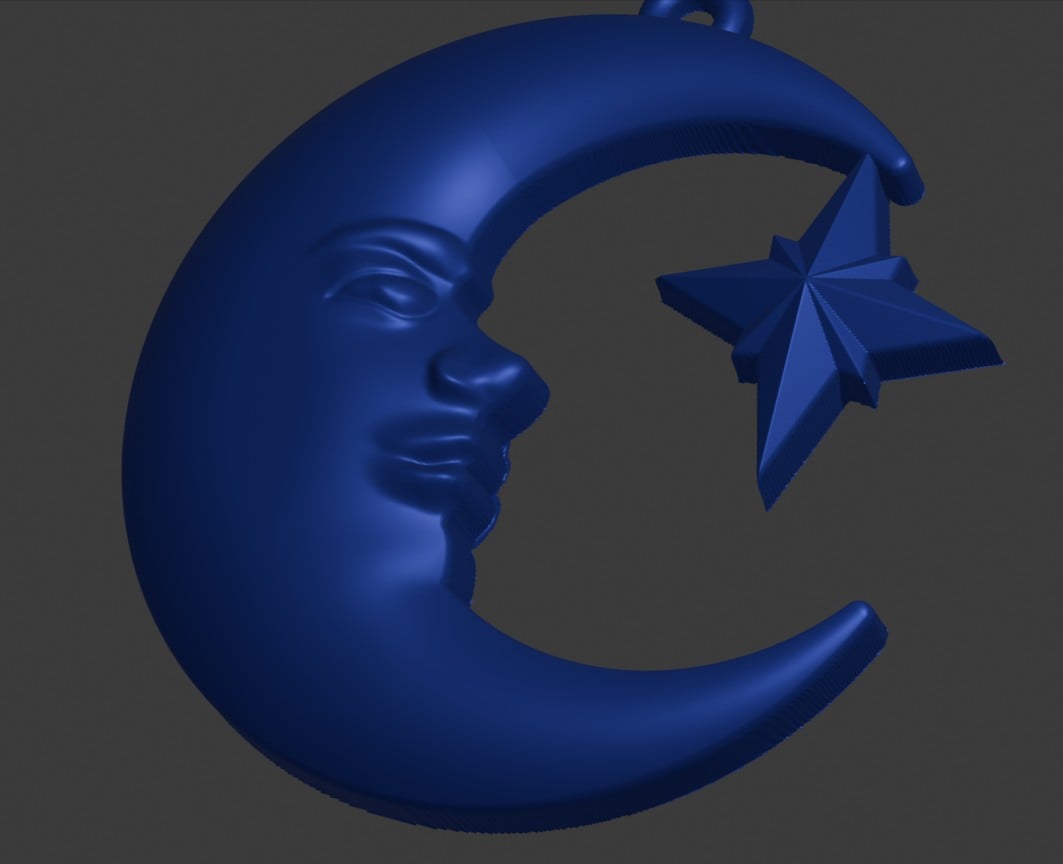 STL luna con cara 3d model
