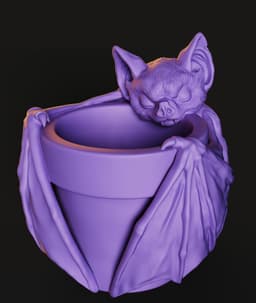 Bat Planter STL | Gothic Decor 3D Print | Functional 3d model