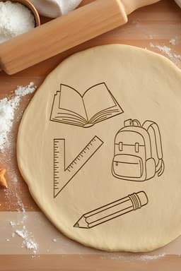 School Set Cookie Cutter, Biscuit Cutter 3d model