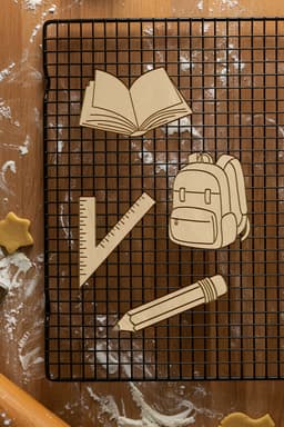 School Set Cookie Cutter, Biscuit Cutter 3d model