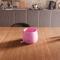 Cute Smiling Character Heart Planter 3d model