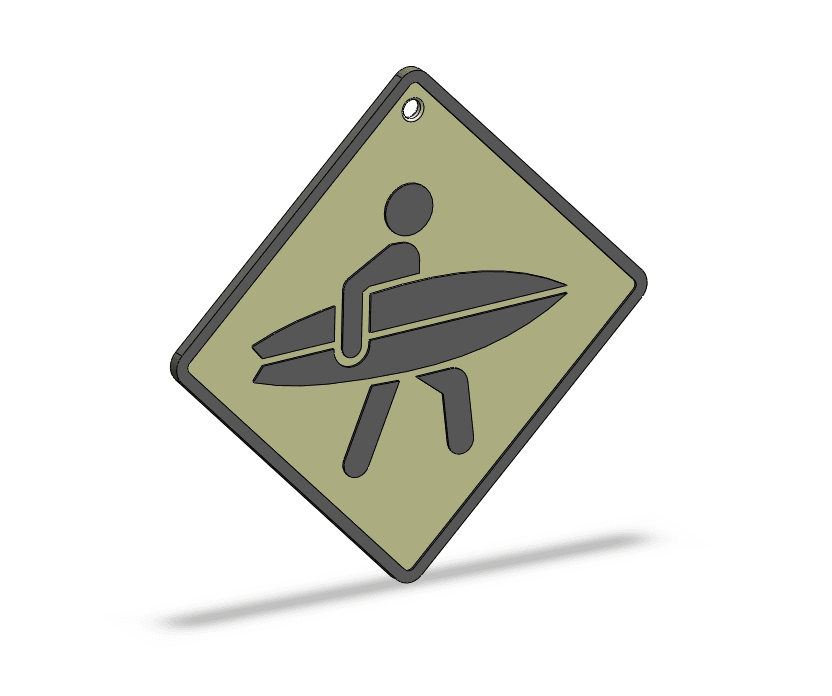 Surfer Sign Wall 3d model