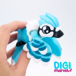 Blue Jay Flexi + Keychain + Bird Egg 3d model
