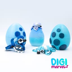 Blue Jay Flexi + Keychain + Bird Egg 3d model