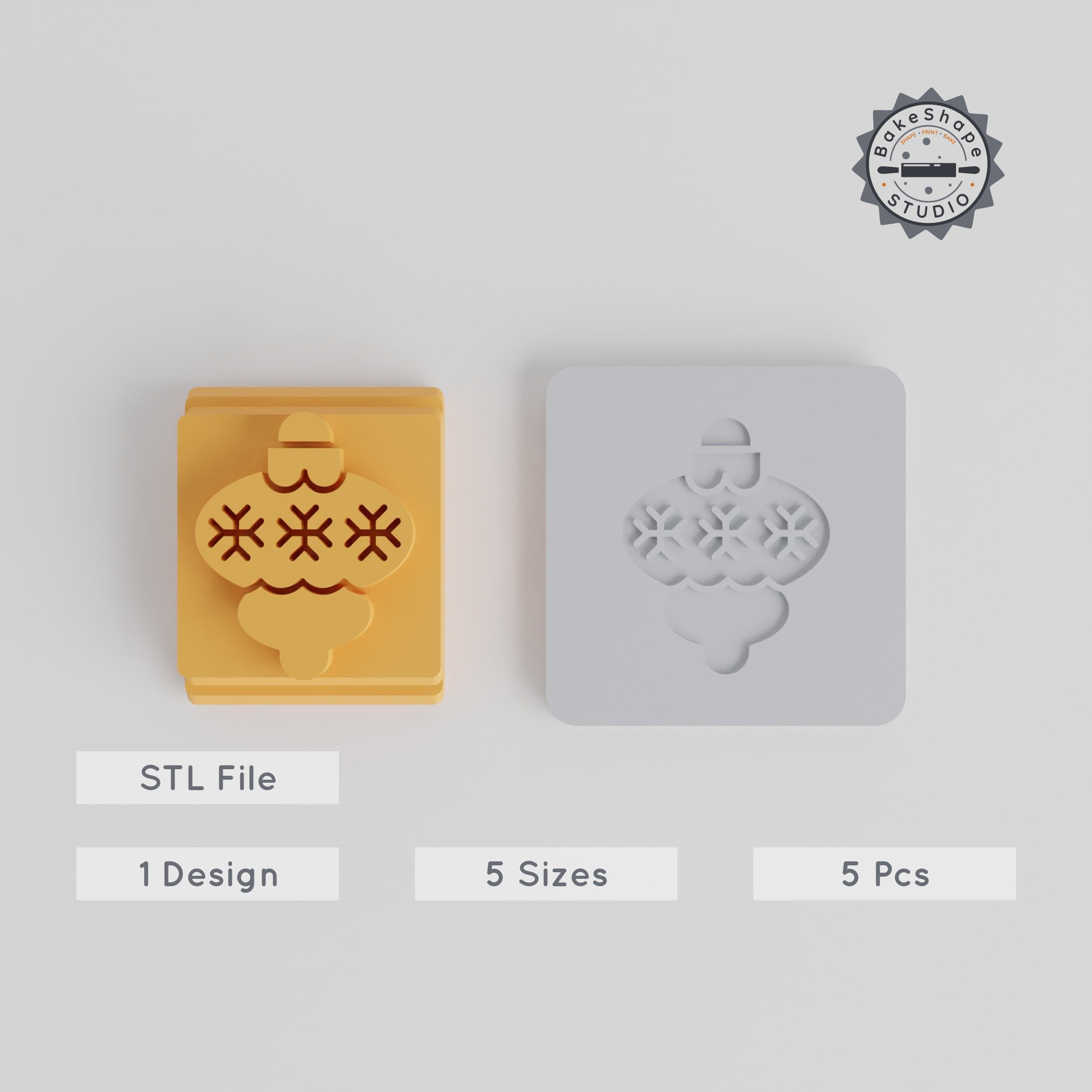 Christmas Stamp Tile Set, 20-40mm, Festive Tree Motif, Perfect for Clay, Cookies & Fondant PRODUCT_3529 3d model